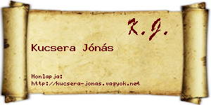 Kucsera Jónás névjegykártya